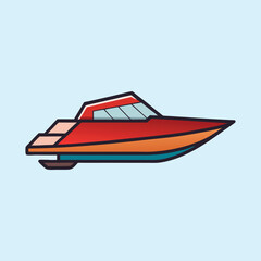 vector illustration of speedboat