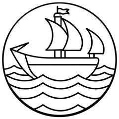 Arabian Sea line art vector