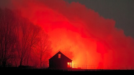 Burning House at Night --chaos 100  