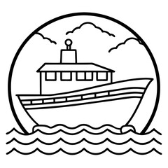 Naklejka premium Arabian Sea line art vector