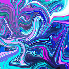 Vivid abstract swirl in electric blue, purple, and pink tones. Dynamic marbling texture ideal for modern design, digital art, and creative background.