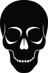 Clean minimal skull silhouette isolated on transparent background