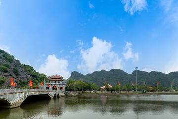  Hoa Lu Ancient Capital gate in Ninh Binh, Vietnam. Hoa Lu was the capital of Vietnam from 968 to 1009