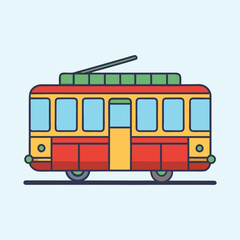 vector illustration of a tram