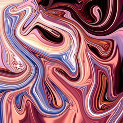Fluid marble abstract artwork in swirling pink, red, and blue tones. Organic flow creates a hypnotic visual effect. Marble, Swirl, Abstract, Fluid, Hypnotic.