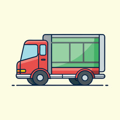 vector illustration of a truck commercial