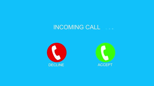 Incoming call ring icon background blueScreen Animation of phone call Incoming call phone icon you receive the message animated,call phone icon you receive the message animated, incoming call concep
