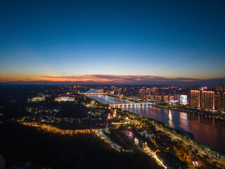 Aerial view of Suizhou's urban scenery, Hubei Province.the birthplace of Yan Emperor Shennong, the ancestor of humanities
