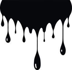 Minimalist silhouette of dripping blood isolated on transparent background