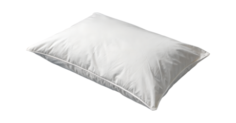 A soft white pillow with a textured surface for comfortable sleep and relaxation isolated on transparent background