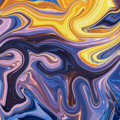 Bold swirling abstraction in vivid, neon colors of blue, yellow, and violet, capturing energy, motion, and an electric artistic flair.
