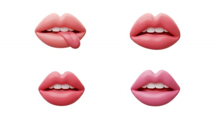 Obraz premium Closeup of different shades of lips