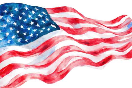Watercolor American Flag