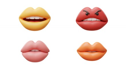 Different emotions represented by lips illustration