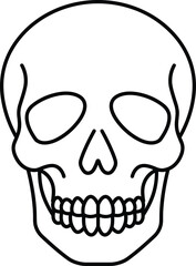 Simple Human Skull Outline – Minimalist Vector for Anatomy and Halloween Graphics
