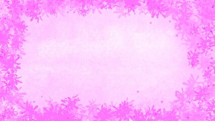 Grunge Pink Background with Flower Frame.