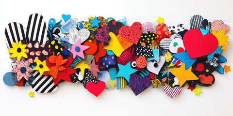 Vibrant, colorful, layered shapes