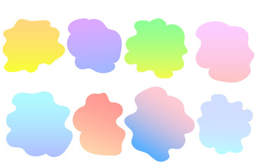 手書きのパステルカラー　うねうね円形背景