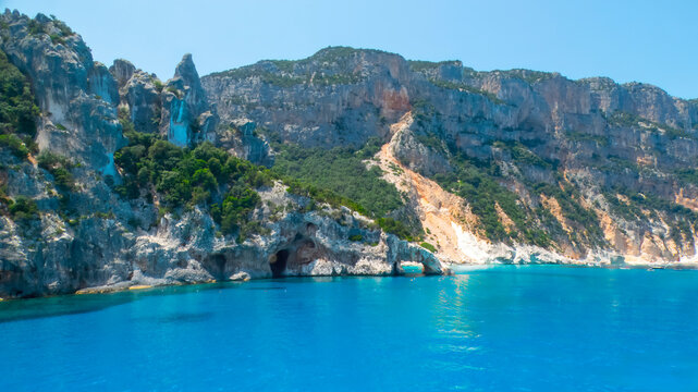 Cala Goloritz&eacute; - Brunei - Gulf of Orosei - Nuoro - Sardinia - Italy - fine sandy beach and rock pinnacles rising directly from a sea of crystal clear water.