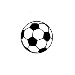 Classic black and white illustration of a soccer ball used in international football matches.