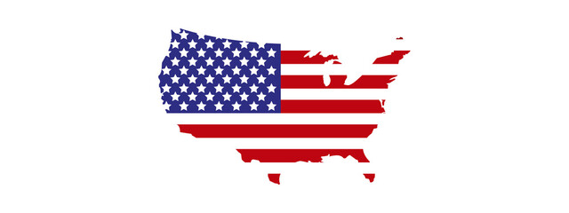 USA map with states isolated on a white background. United States of America map..illustration