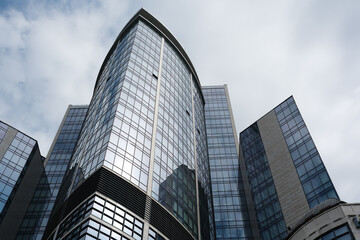 Reflections of modern architecture in the heart of Kiev, Ukraine