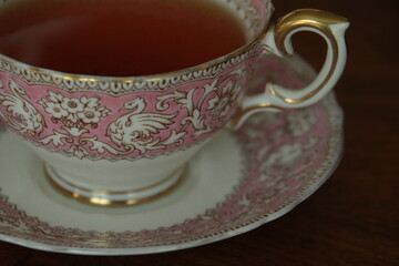 Tea in teacup and saucer