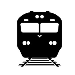 Train icon black silhouette on transparent background
