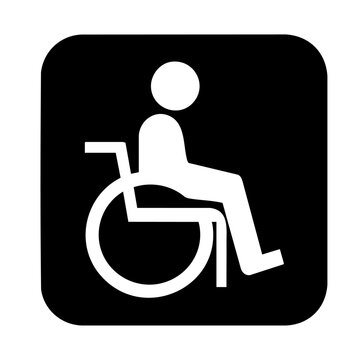 Wheelchair accessibility icon black silhouette on transparent background
