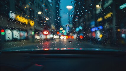 night traffic in city