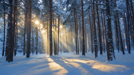 sunrise in the forest