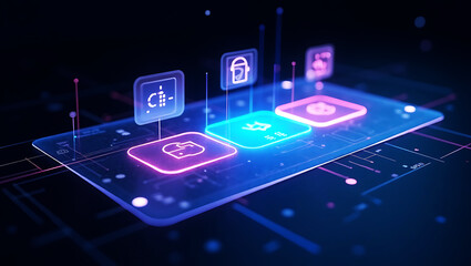 Futuristic holographic technological background royalty free image premium quality