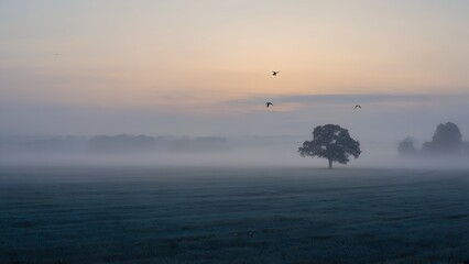 paragliding in the morning
