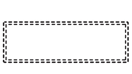 Black Dashed Rectangle Border, Vector Illustration, Design Element