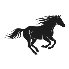Galloping Horse Silhouette Logo