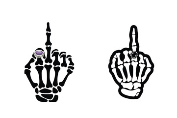 Skeleton Hand Gesture Vector Set