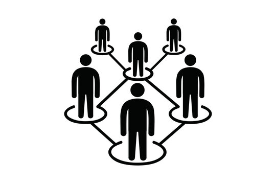 Connect with your team using this professional network illustration that shows collaboration, build your brand with this social networking symbol for business, marketing and communication