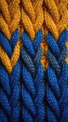 Closeup cable knitted fabric texture