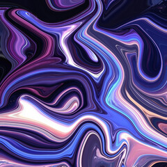 Fluid blue and purple abstract waves with glowing highlights and smooth flow, evoking a futuristic cosmic feel. Abstract, fluid, blue, cosmic, modern.