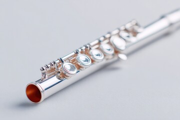 Fototapeta premium minimalistic photo of flute elegantly positioned against white background with abundant copy space