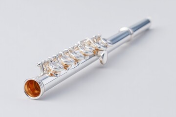 Fototapeta premium minimalistic photo of flute elegantly positioned against white background with abundant copy space