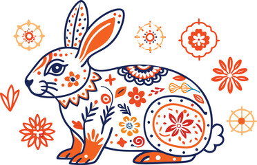 easter card with rabbit