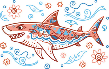 vector illustration of a shark