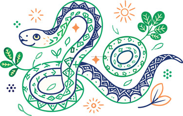 Beautiful Snake with white background