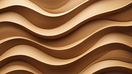 Earthenware clay background with undulating wave texture natural ceramic surface warm earth tones terracotta material flowing organic design patterns