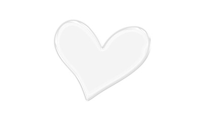 Heart-Shaped Transparent Glass Isolated on transparent background, cut out 