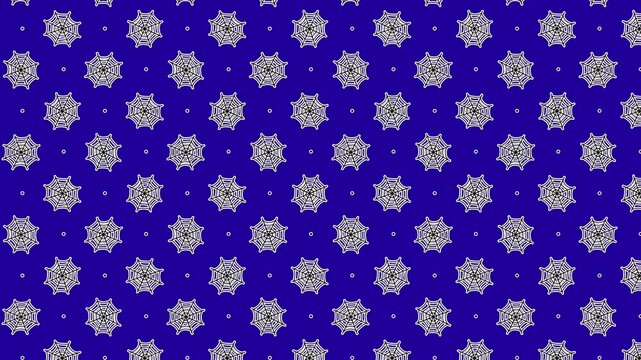 Blue pattern with spider web. Halloween horizontal video