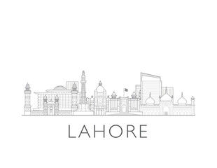 Lahore, Pakistan cityscape illustration skyline drawing