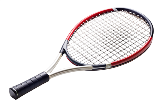 close up of a tennis racket isolated on white background PNG, AI GENERATED