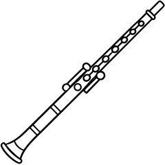 Flute line art vector